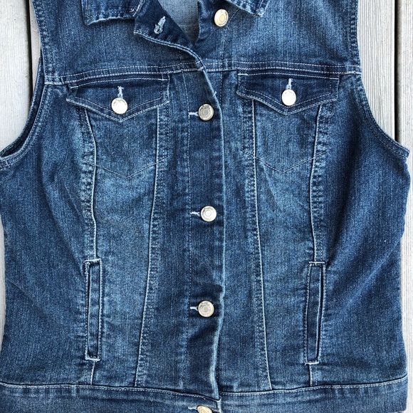 NINE WEST Vintage America Collection Denim Vest, S - Picture 5 of 8